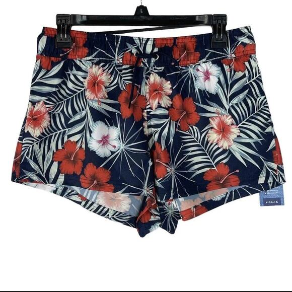 Kyodan Swim Large Board Shorts UPF 40 Quick Dry Floral Hawaiian Drawstring New - Picture 1 of 5